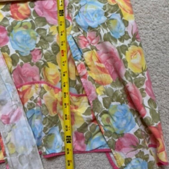 Vintage 70s handmade floral cobblers smock full apron - Picture 8 of 13
